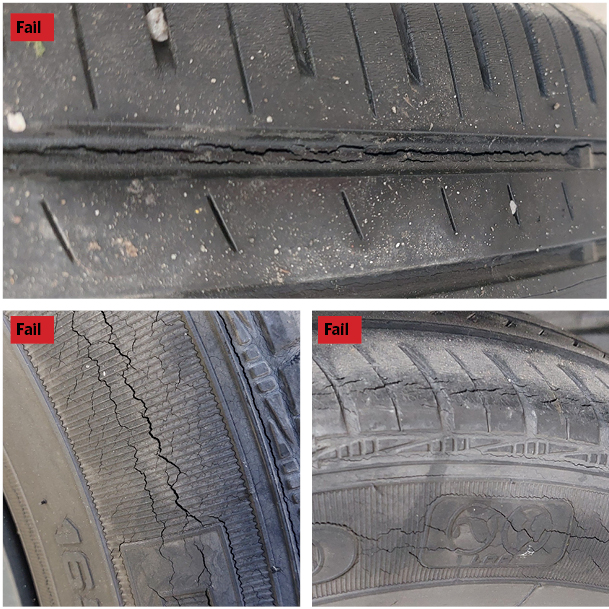 unacceptable tyre cracking
