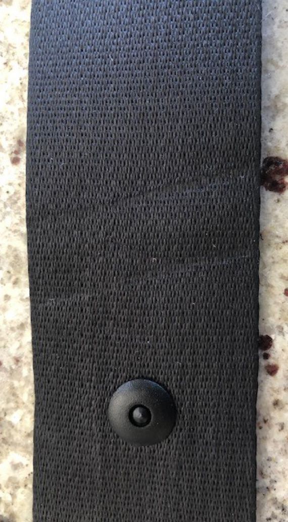 HOLDEN Seatbelt Plastic Tongue BLACK with rivets one 