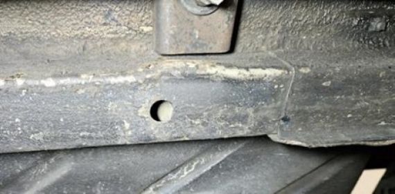 Sample of minor/cosmetic damage in floor pan stiffeners