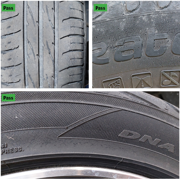 acceptable tyre cracking