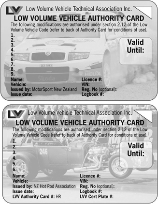 LVV authority card